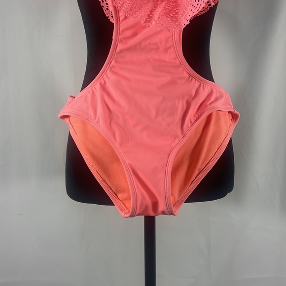 LA Hearts, Peach,Pink Monokini,bathing suit. Lace,Halter,Small - Picture 3 of 11